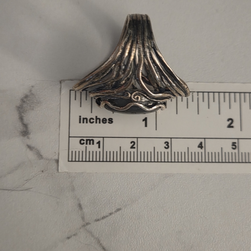 Or Paz Silver and Black Statement Ring - Picture 3 of 7